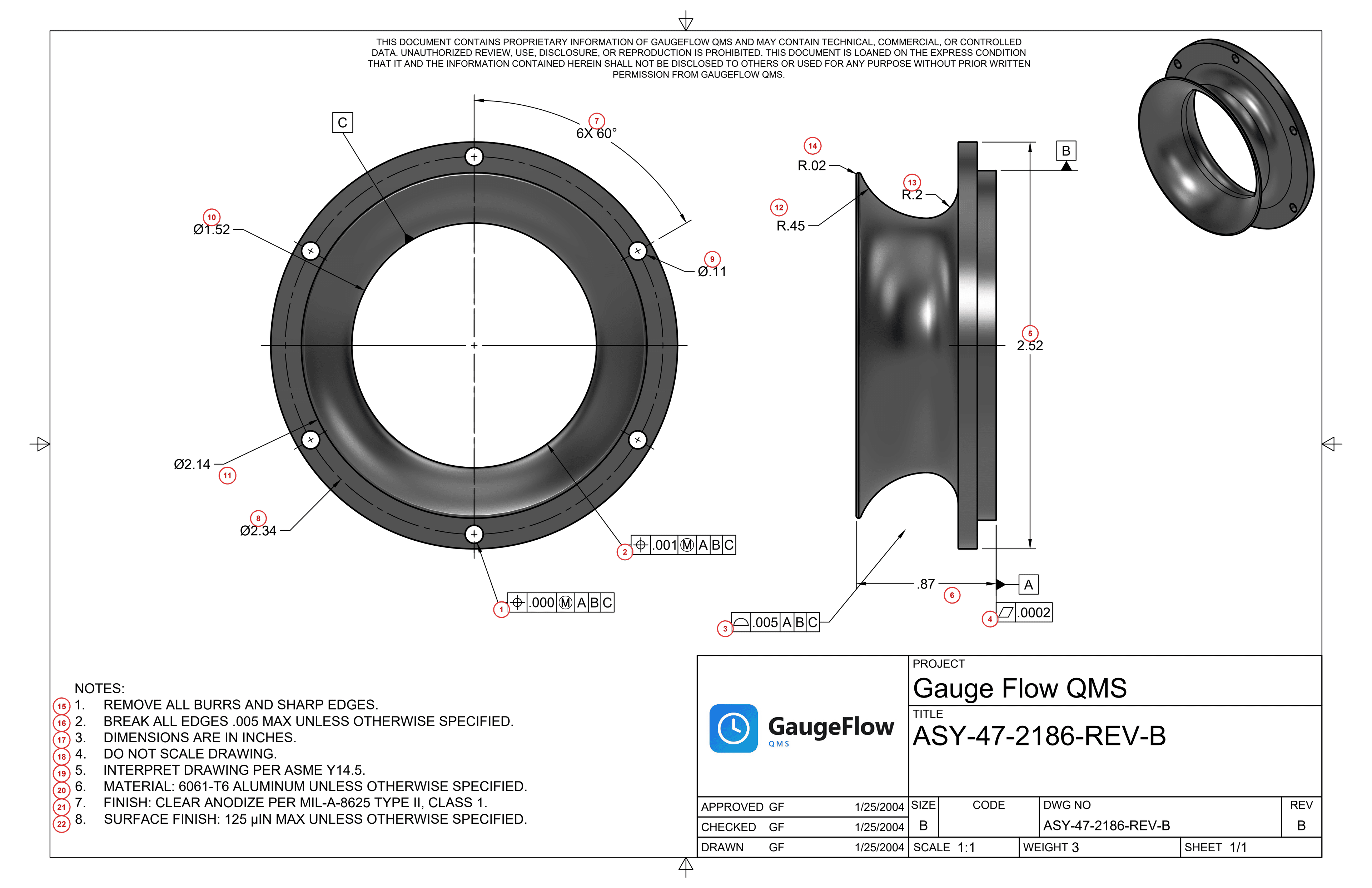 Ballooned ASY-47-2186-REV-B engineering drawing